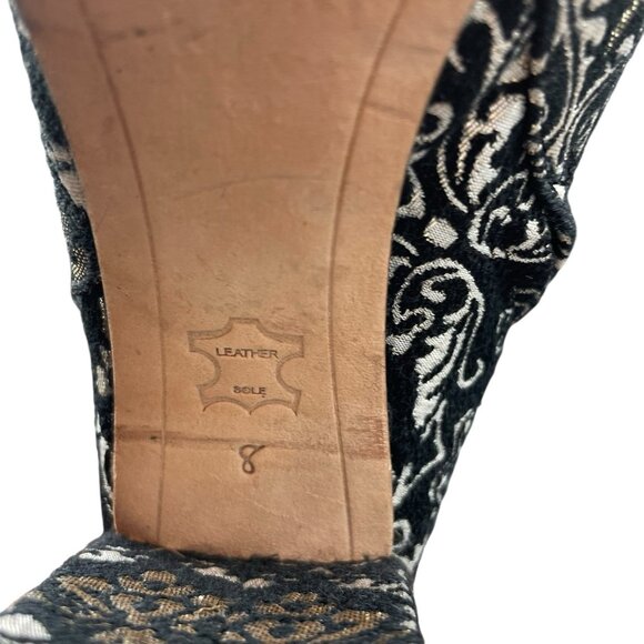 Sam Edelman Campbell Boots Women's 8 Black Gold Damask Jacquard Ankle Zip Boho - Picture 6 of 9